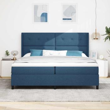 Boxspringbett mit Matratze & LED Blau 200x200 cm Stoff