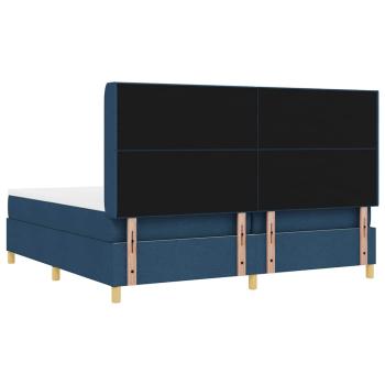 Boxspringbett mit Matratze & LED Blau 200x200 cm Stoff