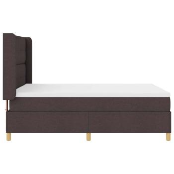 Boxspringbett mit Matratze & LED Dunkelbraun 140x190 cm Stoff