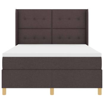 Boxspringbett mit Matratze & LED Dunkelbraun 140x190 cm Stoff