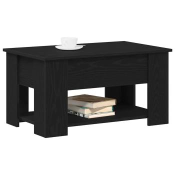 Schwarzer Eichencouchtisch 79x49x41 cm aus Holzwerkstoff