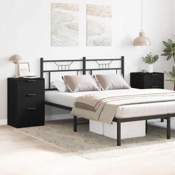 Nachttische 2er Set Schwarze Eiche 40x65x65 cm Aus Holzwerkstoff