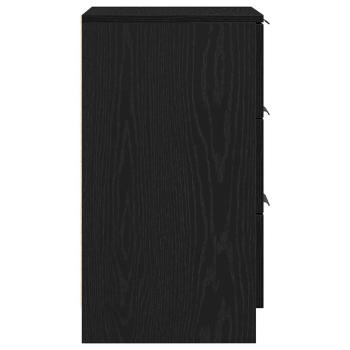 Nachttische 2er Set Schwarze Eiche 40x65x65 cm Aus Holzwerkstoff