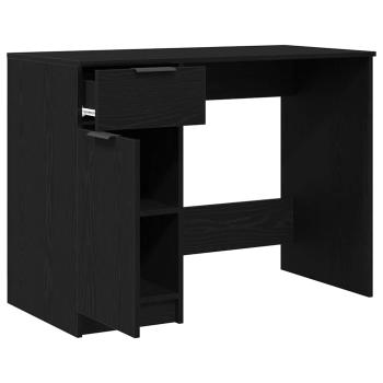 Schwarzer Eichen-Schreibtisch - 100x50x75 cm - Aus Holzwerkstoff