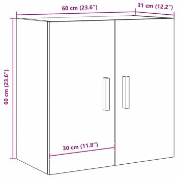 Schwarzer Eichen-Wandschrank - 60x30x60 cm, Hergestellt aus Holzwerkstoff