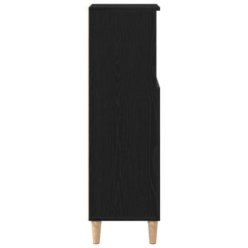 Badezimmer Schrank Schwarz Eiche 30x30x100 cm Holzwerkstoff