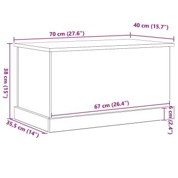 Aufbewahrungsbox Schwarzes Eichenholz 70x40x38 cm Ingenieurholz
