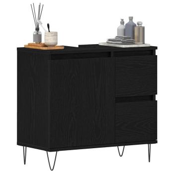 Waschbeckenunterschrank Schwarz Eiche 65x33x60 cm Spanplatte