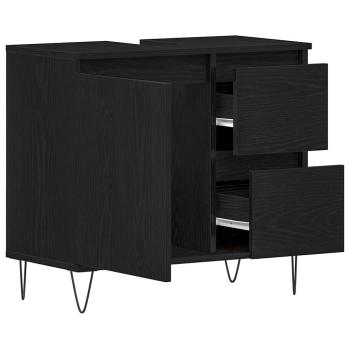 Waschbeckenunterschrank Schwarz Eiche 65x33x60 cm Spanplatte
