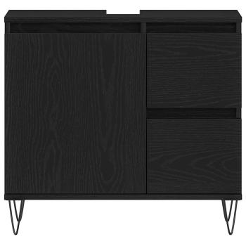 Waschbeckenunterschrank Schwarz Eiche 65x33x60 cm Spanplatte