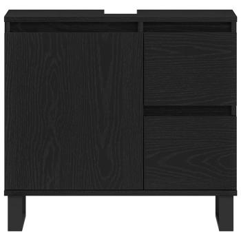 Waschbeckenunterschrank Schwarz Eiche 65x33x60 cm Holzwerkstoff