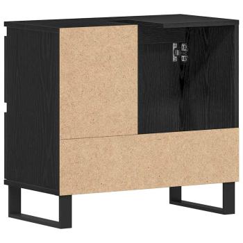 Waschbeckenunterschrank Schwarz Eiche 65x33x60 cm Holzwerkstoff