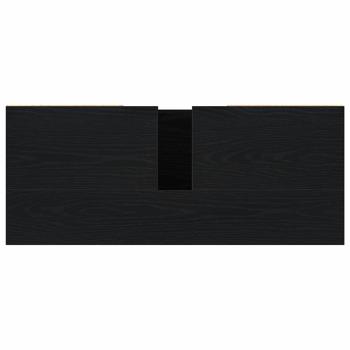Badezimmer-Waschbeckenunterschrank Schwarz Eiche 80x33x60 cm Holzwerkstoff