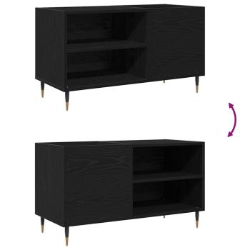 Record Cabinet Schwarz Eiche 84,5x38x48 cm Holzwerkstoff