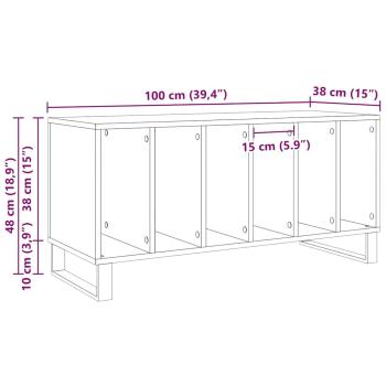 Schallplattenregal Artisan Eiche 100x38x48 cm Ingenieurlaminat