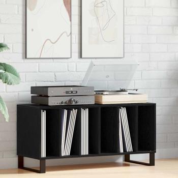 ARDEBO.de - Record Cabinet Schwarz Eiche 100x38x48 cm Werkstoff