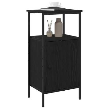 Nachttische 2 Stück Schwarz Eiche 41x31x80 cm Ingenieurohholz