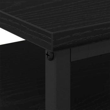 Nachttisch Schwarz Eiche 44x45x60 cm Holzwerkstoff und Stahl