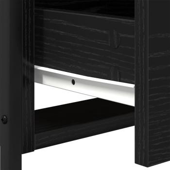 Nachttisch Schwarz Eiche 44x45x60 cm Holzwerkstoff und Stahl