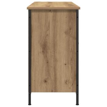 TV-Schrank Schwarz Eiche 101x35x65 cm Engineered Wood und Stahl