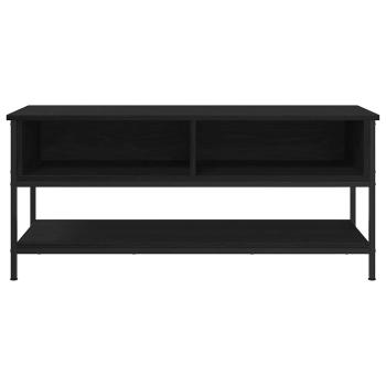 TV-Schrank Schwarz Eiche 100x35x45 cm Holzwerkstoff und Stahl