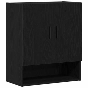 Wandschrank schwarz Eiche 60x31x70 cm Holzwerkstoff
