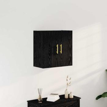 ARDEBO.de - Wandregal Schwarz Eiche 60x31x70 cm Holzwerkstoff