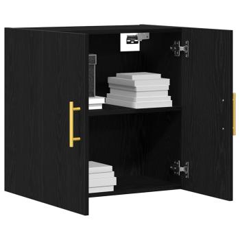 Wandregal Schwarz Eiche 60x31x70 cm Holzwerkstoff