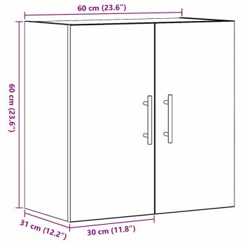 Wandregal Schwarz Eiche 60x31x70 cm Holzwerkstoff