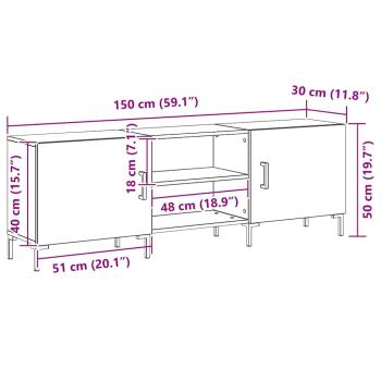 TV-Schrank Schwarze Eiche 150x30x50 cm aus Holzwerkstoff