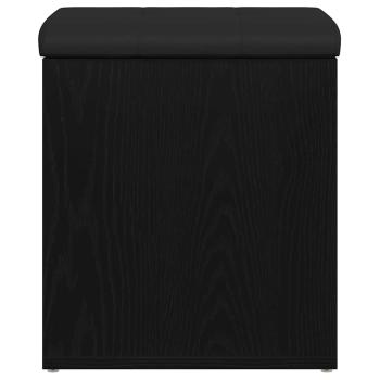 Sitzbank mit Stauraum Schwarz Eichen-Optik 42 x 42 x 45 cm