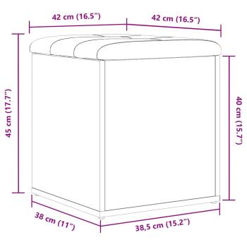 Sitzbank mit Stauraum Schwarz Eichen-Optik 42 x 42 x 45 cm