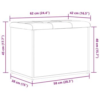 Aufbewahrungsbank Schwarz Eiche 60x40x45 cm Holzwerkstoff