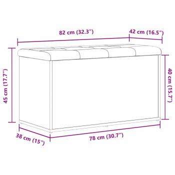 Aufbewahrungsbank Schwarze Eiche 80x40x45 cm Furnier