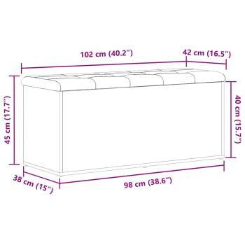 Aufbewahrungsbank Schwarze Eiche 100x40x45 cm Ingenieured Holz