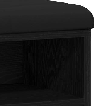 Aufbewahrungsbank Schwarz Eiche 80x30x48 cm Teppe