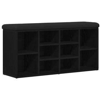 Stauraumbank Schwarz Eichenholz 100x30x48 cm Engineered Wood