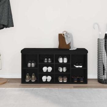 Stauraumbank Schwarz Eichenholz 100x30x48 cm Engineered Wood