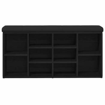 Stauraumbank Schwarz Eichenholz 100x30x48 cm Engineered Wood