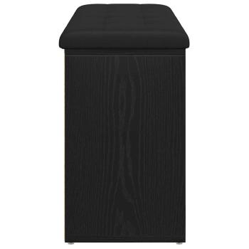 Stauraumbank Schwarz Eichenholz 100x30x48 cm Engineered Wood
