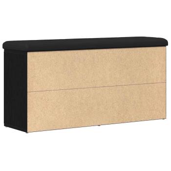 Stauraumbank Schwarz Eichenholz 100x30x48 cm Engineered Wood