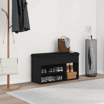ARDEBO.de - Aufbewahrungsgestell Schwarzes Eichenholz 80x30x45 cm Ingenieurholz