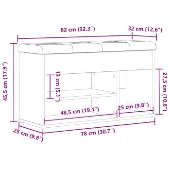 Aufbewahrungsgestell Schwarzes Eichenholz 80x30x45 cm Ingenieurholz