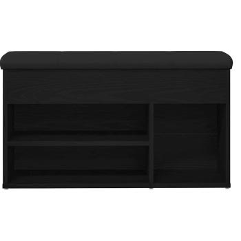 Aufbewahrungsgestell Schwarzes Eichenholz 80x30x45 cm Ingenieurholz