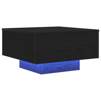Couchtisch mit LED-Lichtern Schwarz Eiche 55x55x31 cm