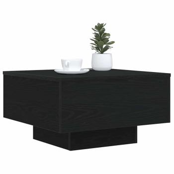 Couchtisch mit LED-Lichtern Schwarz Eiche 55x55x31 cm