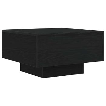 Couchtisch mit LED-Lichtern Schwarz Eiche 55x55x31 cm