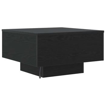 Couchtisch mit LED-Lichtern Schwarz Eiche 55x55x31 cm