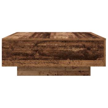 Couchtisch mit LED-Lichtern aus altem Holz 80x80x31 cm