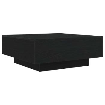 Couchtisch mit LED-Lichtern Schwarz Eiche 80x80x31 cm